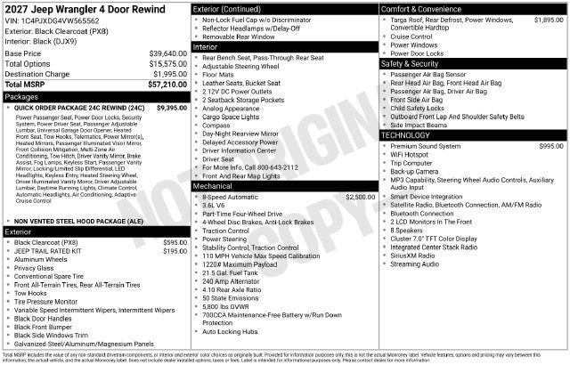 2027 Jeep Wrangler Sport
