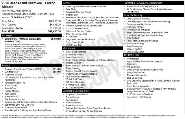 2026 Jeep Grand Cherokee L Altitude