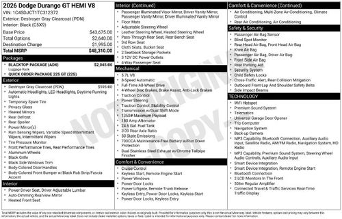 2026 Dodge Durango GT HEMI V8