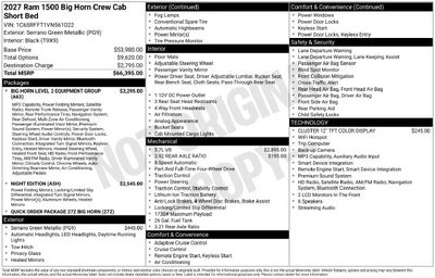 2027 RAM 1500 Big Horn/Lone Star